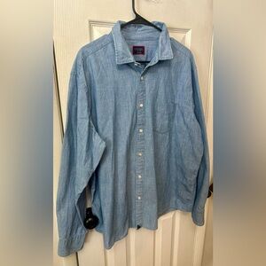 UNTUCKit Men's Chambray Button Down Shirt, XXL